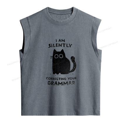 Pagewing Correcting Your Grammar Women's Washed Tank Top