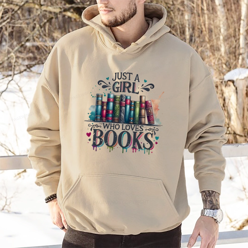 Pagewings Just A Girl Who Loves Books Unisex Classic Hoodie