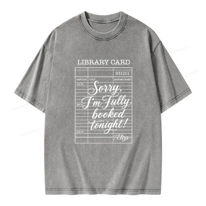 Pagewing Library Card Kindle Unisex Washed T-shirt