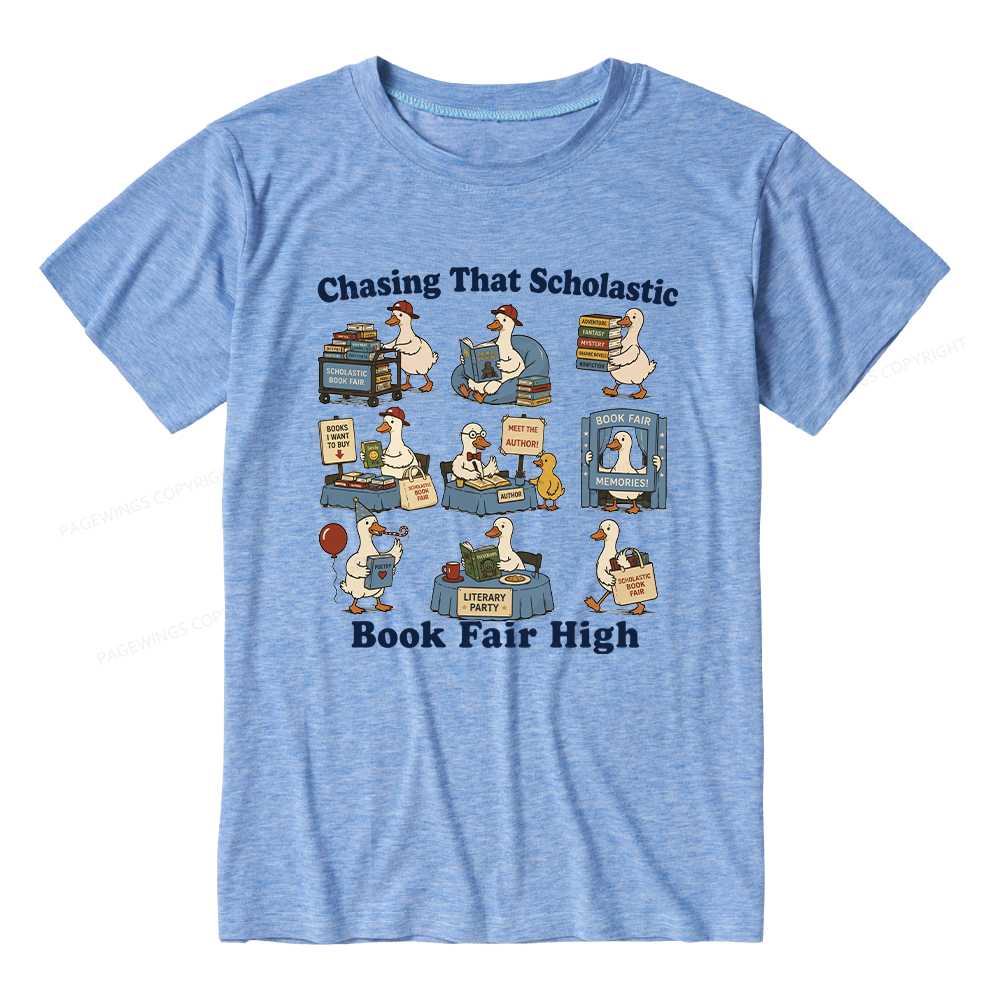 Pagewings Soft Chasing That Scholastic Book Fair High Unisex Heather T-Shirt
