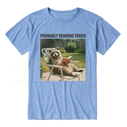 Pagewings Soft Probably Reading Trash Unisex Heather T-Shirt