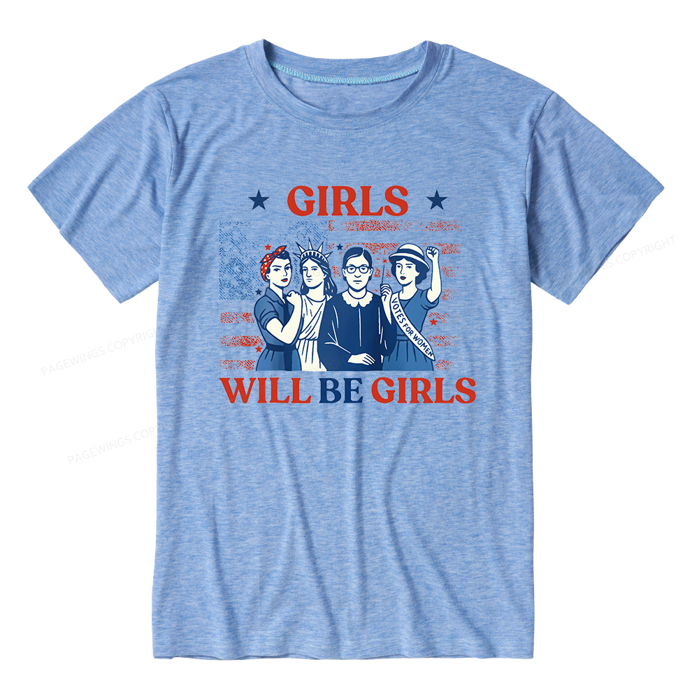 Pagewings Soft Girls Will be Girls Unisex Heather T-Shirt