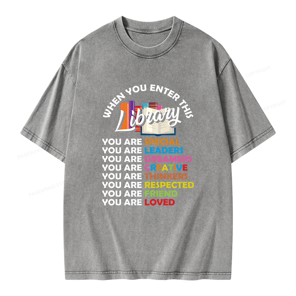 Pagewing When You Enter This Library Unisex Washed T-shirt