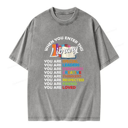 Pagewing When You Enter This Library Unisex Washed T-shirt