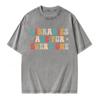 Pagewing Libraries Are For Everyone Unisex Washed T-shirt
