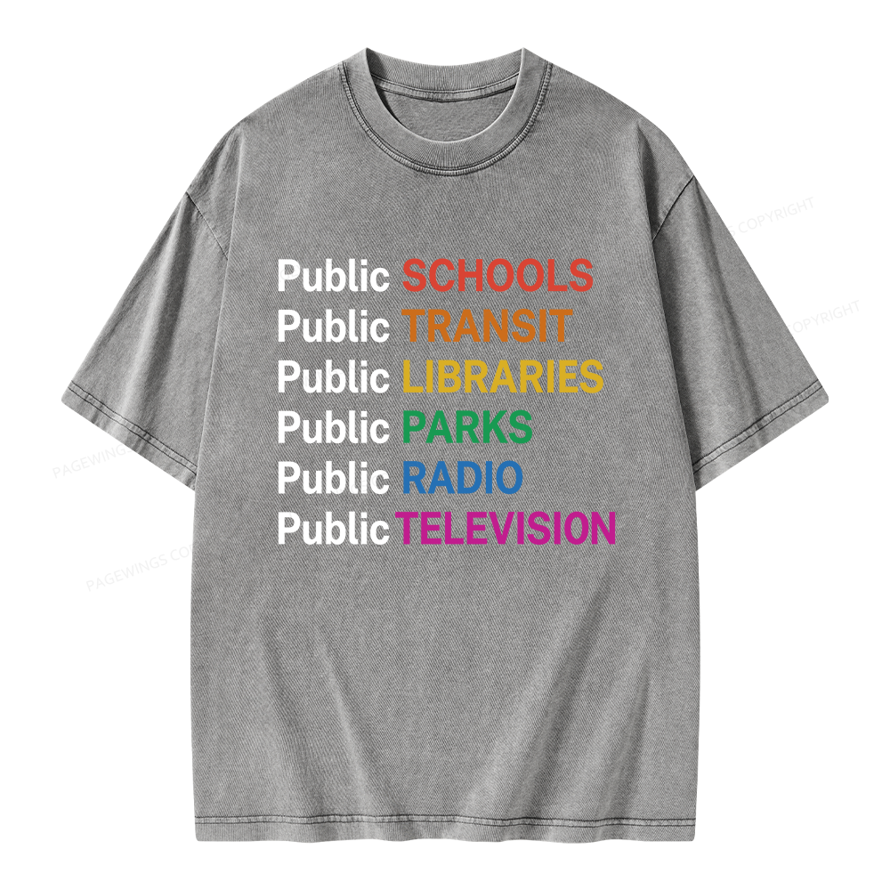 Pagewing Public Services Unisex Washed T-shirt