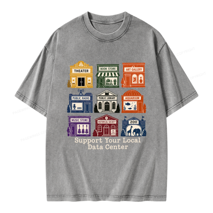 Pagewing Support Your Local Data Center Unisex Washed T-shirt