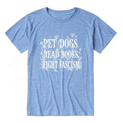 Pagewings Soft Anti Fascism Book Lover Unisex Heather T-Shirt