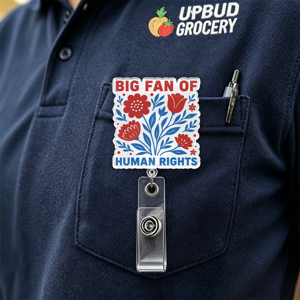 Pagewings Big Fan Of Human Rights Acrylic Badge Clip