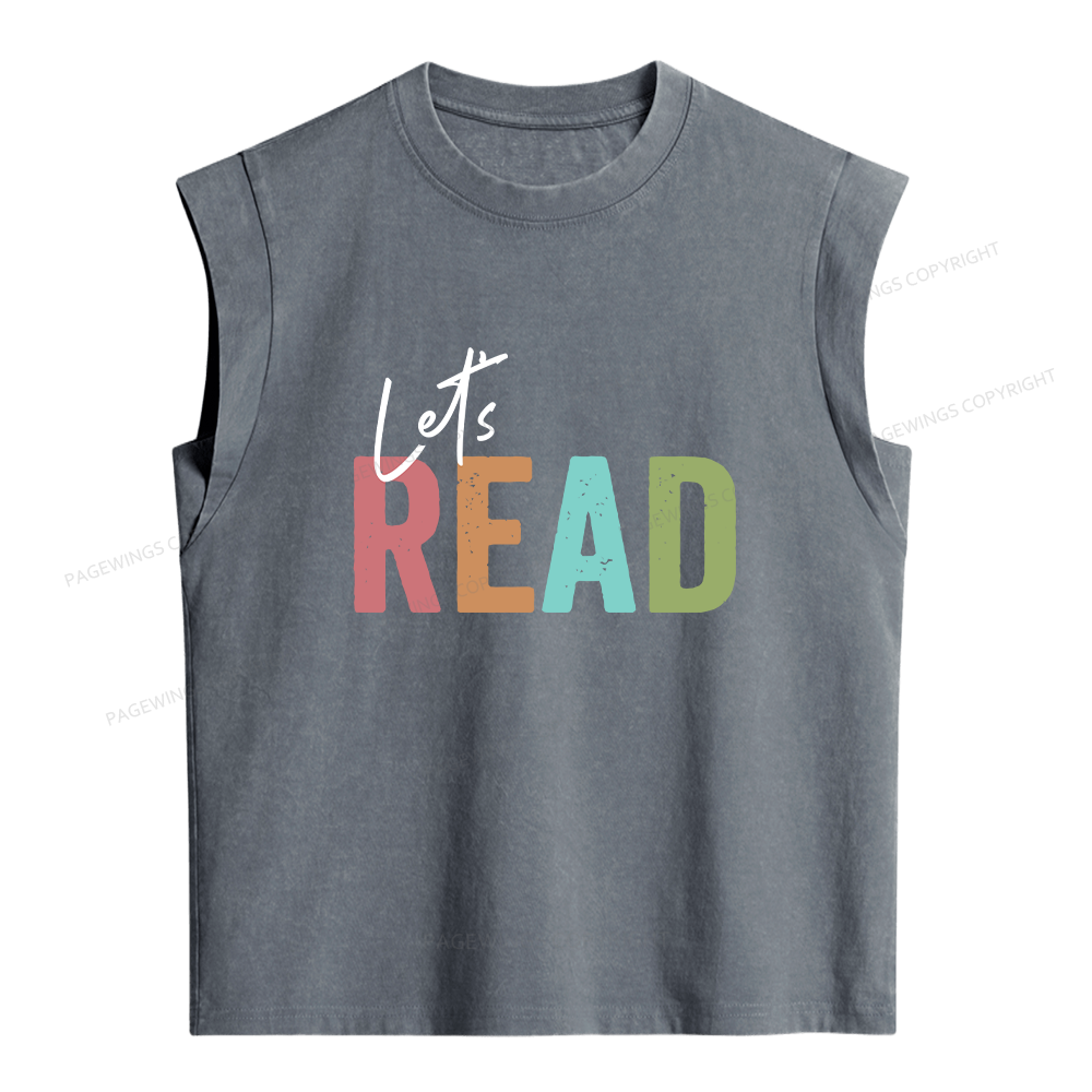 Pagewing Let's Read Women's Washed Tank Top