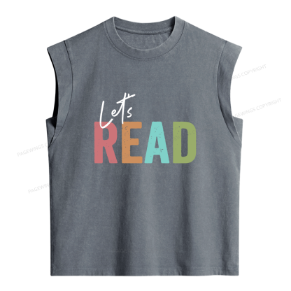 Pagewing Let's Read Women's Washed Tank Top
