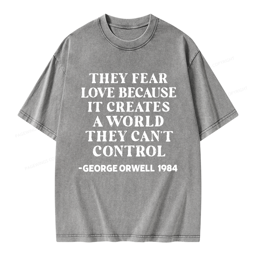 Pagewings Dystopia Quote Unisex Washed T-shirt