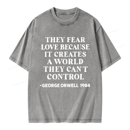 Pagewings Dystopia Quote Unisex Washed T-shirt