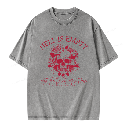 Pagewing Hell Is Empty And All The Devils Are Here Unisex Washed T-shirt
