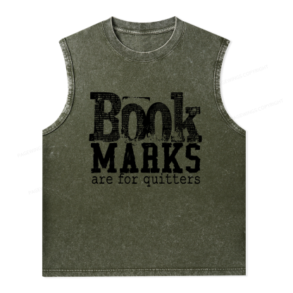 Pagewings Book Marks Are For Quitters Unisex Washed Tank Top
