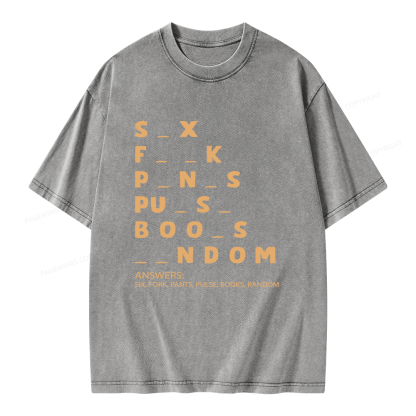Pagewing Funny Adult Dirty Unisex Washed T-shirt