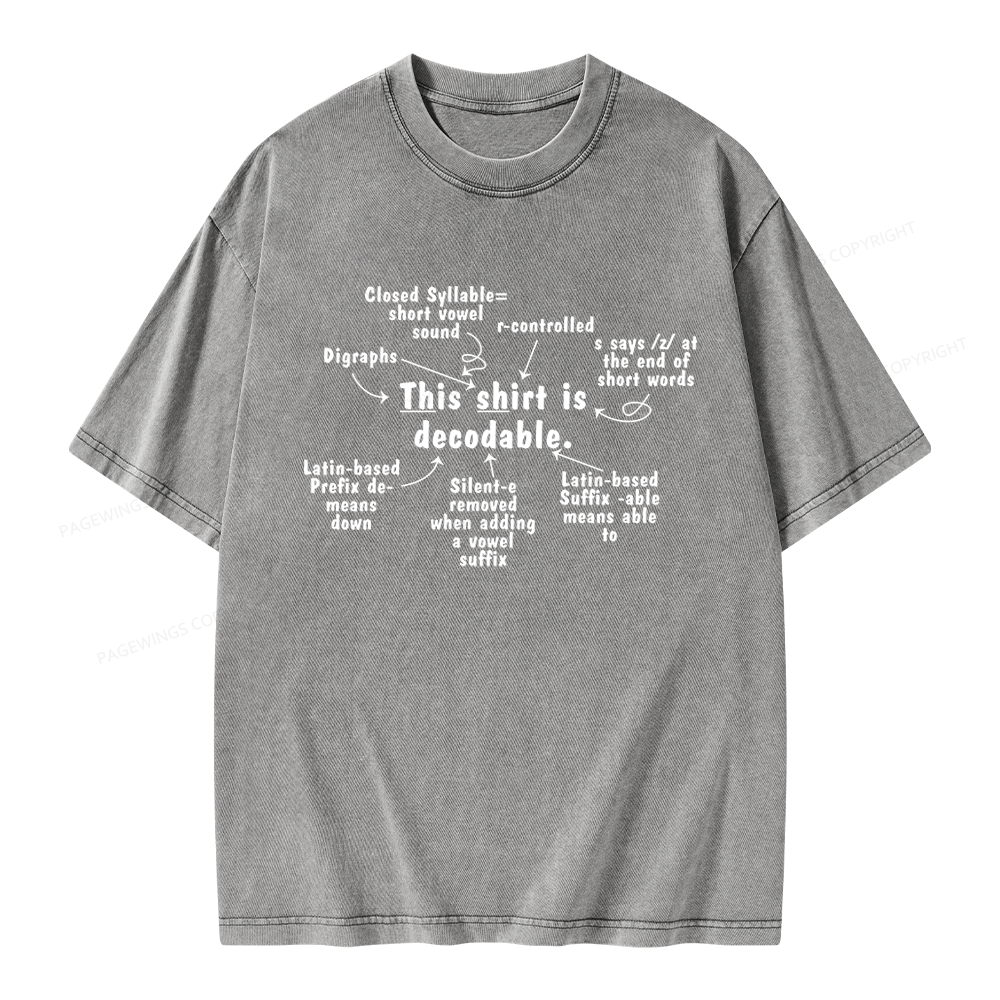 Pagewing This Shirt Is Decodable Unisex Washed T-shirt