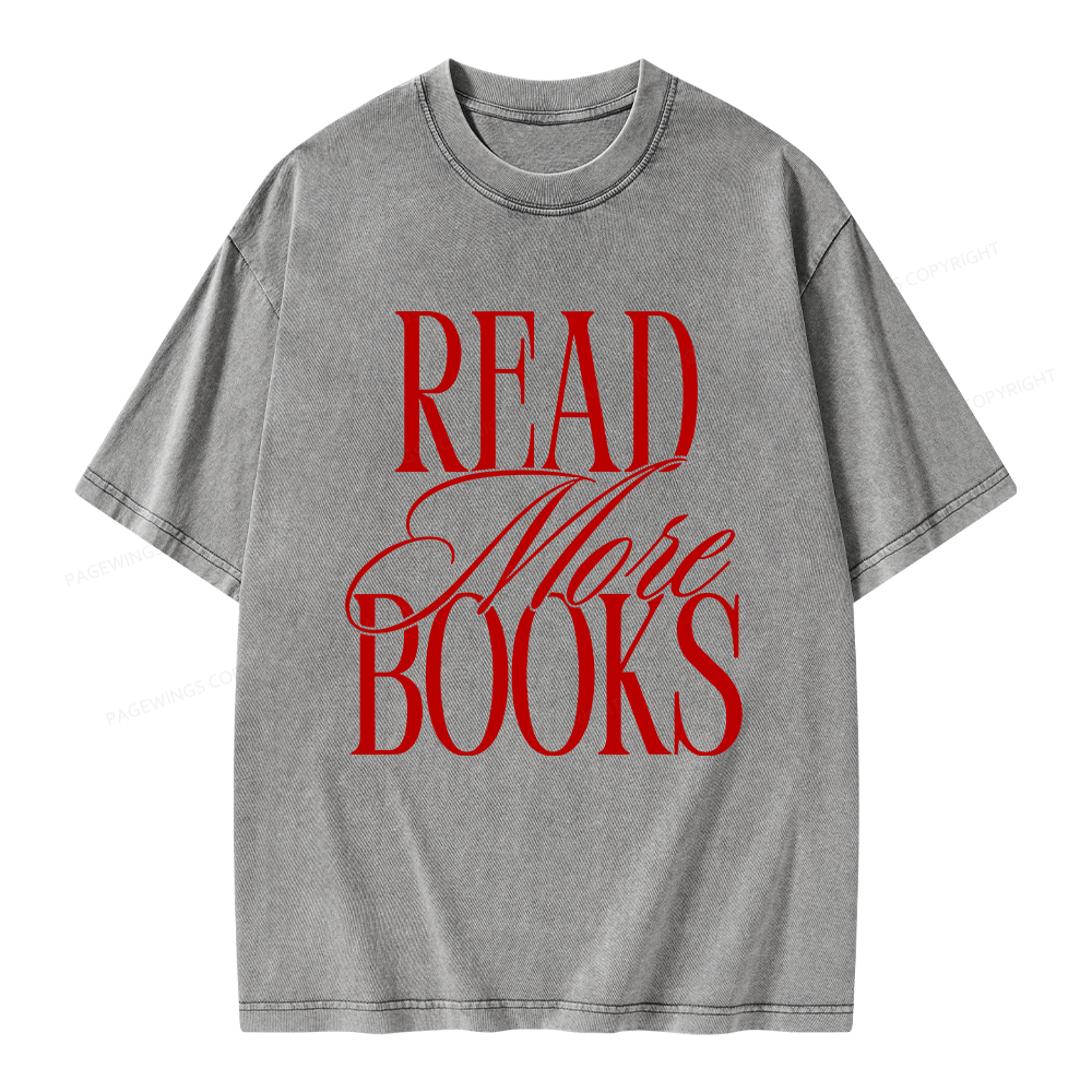 Pagewing Read More Books Unisex Washed T-shirt