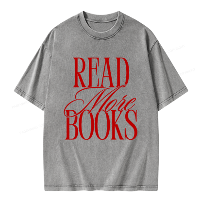 Pagewing Read More Books Unisex Washed T-shirt