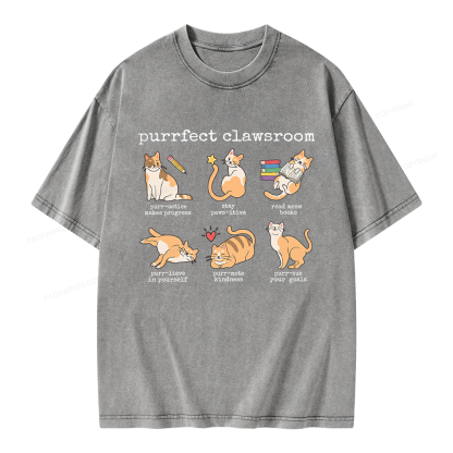 Pagewing Cat Lover Unisex Washed T-shirt
