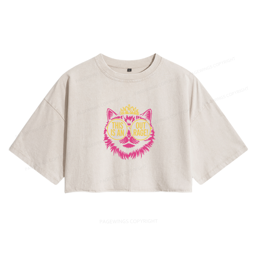 Pagewings This is an Outrage Women's Washed Cropped T-shirt