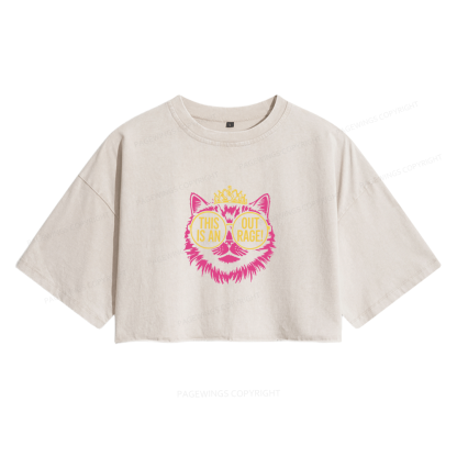 Pagewings This is an Outrage Women's Washed Cropped T-shirt