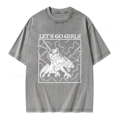 Pagewing Let's Go Girls Unisex Washed T-shirt