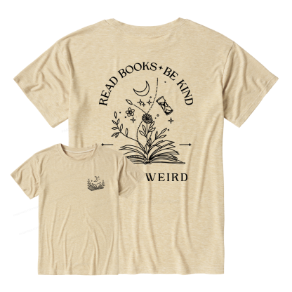 Pagewings Soft Read Books Be Kind Stay Weird Unisex Heather T-Shirt