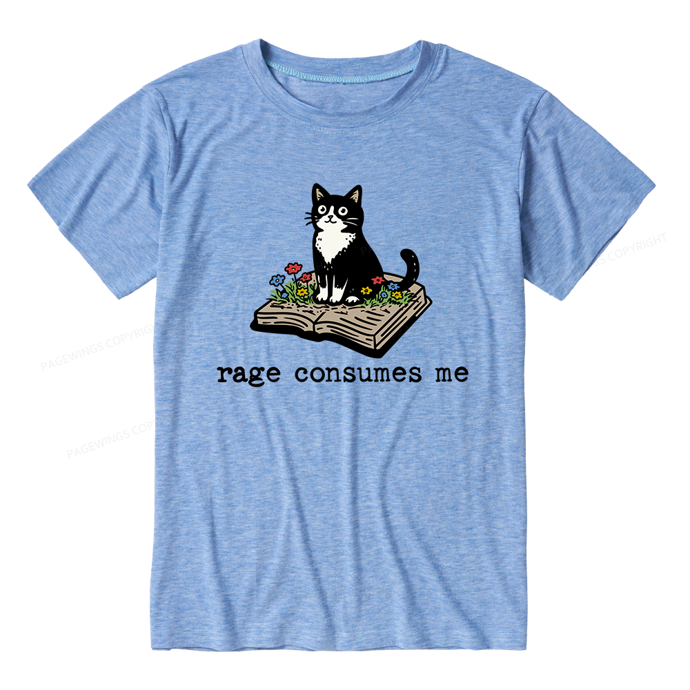 Pagewings Soft Rage Consumes Me 14671 Bookish Unisex Heather T-Shirt