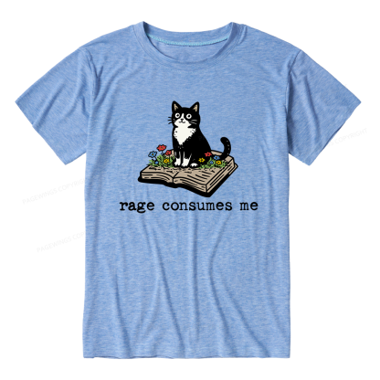 Pagewings Soft Rage Consumes Me 14671 Bookish Unisex Heather T-Shirt