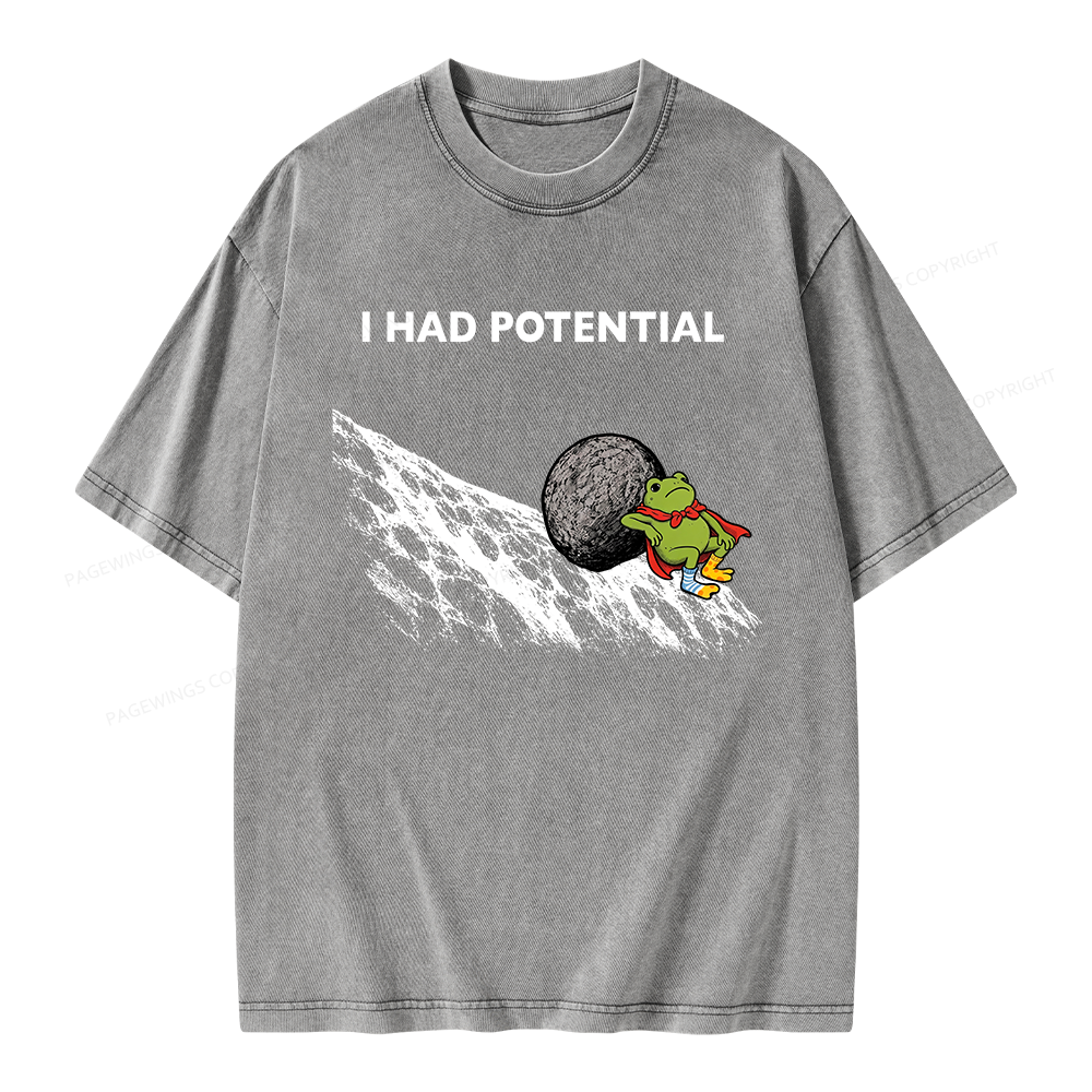 Pagewing I Had Potential Unisex Washed T-shirt