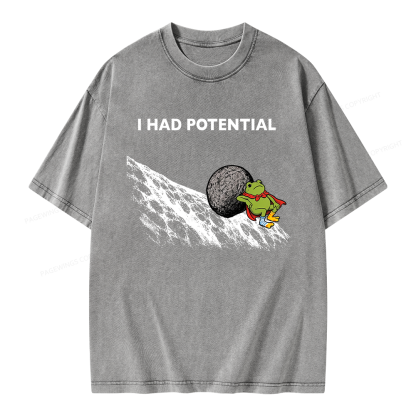 Pagewing I Had Potential Unisex Washed T-shirt