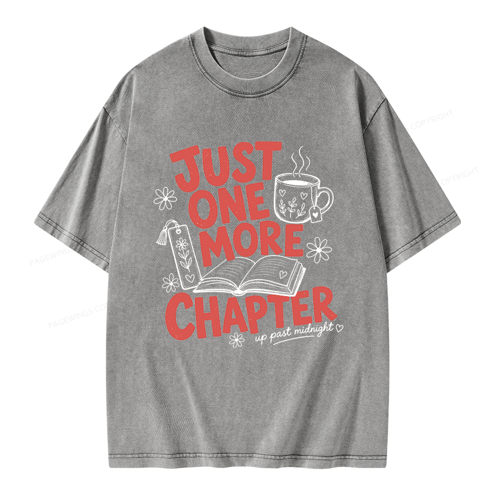 Pagewing Just One More Chapter Unisex Washed T-shirt