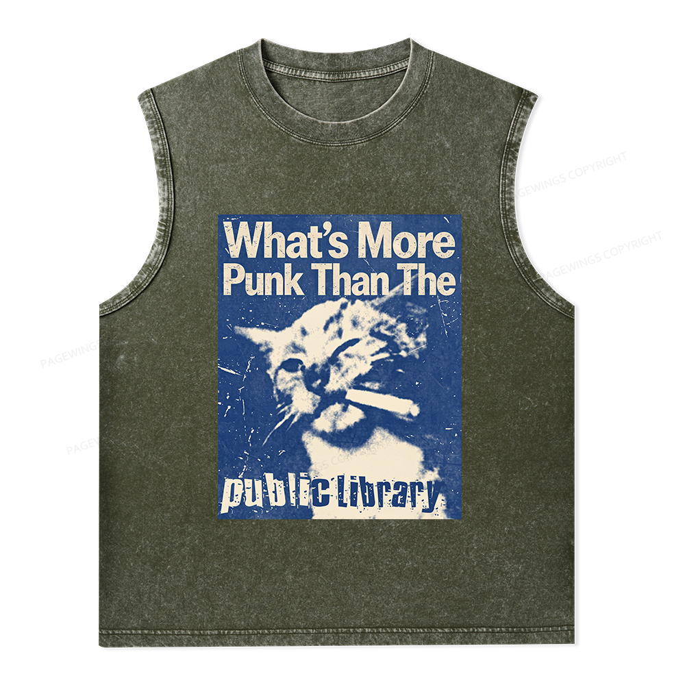 Pagewings More Punk Than The Public Library15772 Bookish Unisex Washed Tank Top