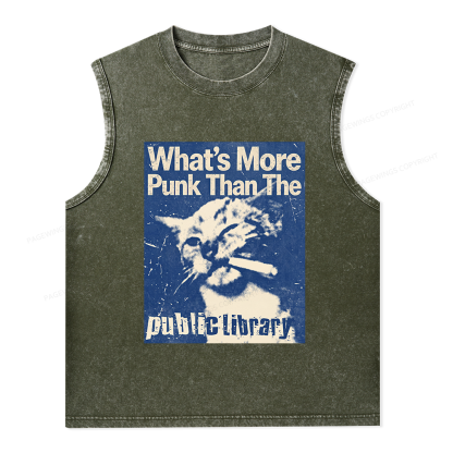 Pagewings More Punk Than The Public Library15772 Bookish Unisex Washed Tank Top