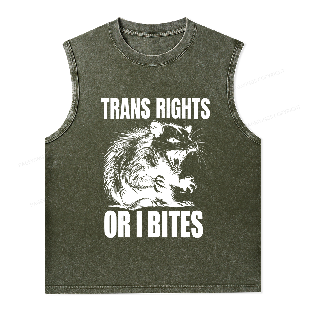 Pagewings Trans Rights15860 Bookish Unisex Washed Tank Top
