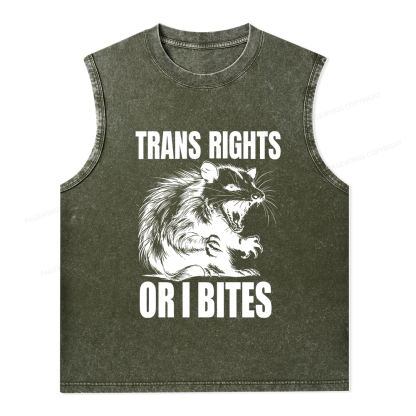 Pagewings Trans Rights15860 Bookish Unisex Washed Tank Top