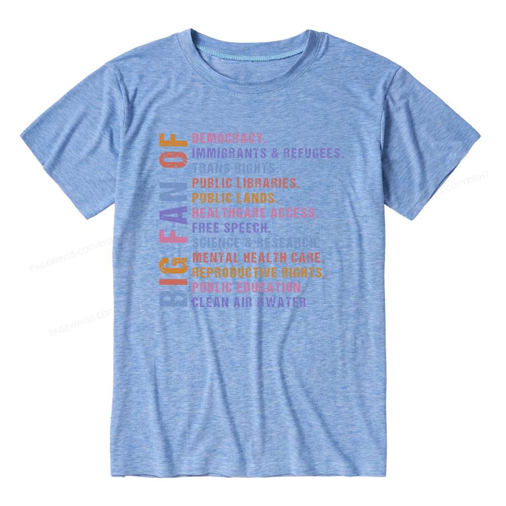 Pagewings Soft Big Fan of Human Rights 14672 Bookish Unisex Heather T-Shirt