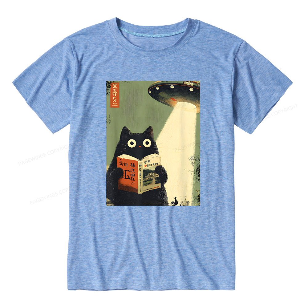 Pagewings Soft Cat Book Lovers 15182 Bookish Unisex Heather T-Shirt