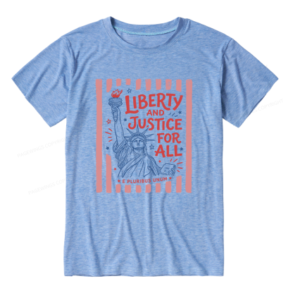Pagewings Soft Liberty And Justice For All 15937 Bookish Unisex Heather T-Shirt