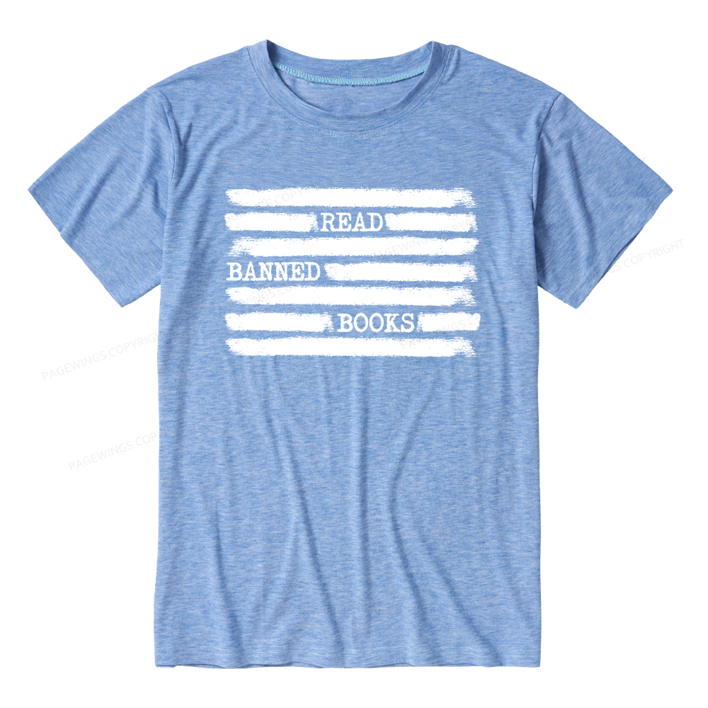 Pagewings Soft Read Banned Books 11421 Bookish Unisex Heather T-Shirt