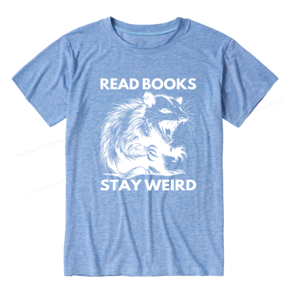Pagewings Soft Read Books Stay Weird 11940 Bookish Unisex Heather T-Shirt
