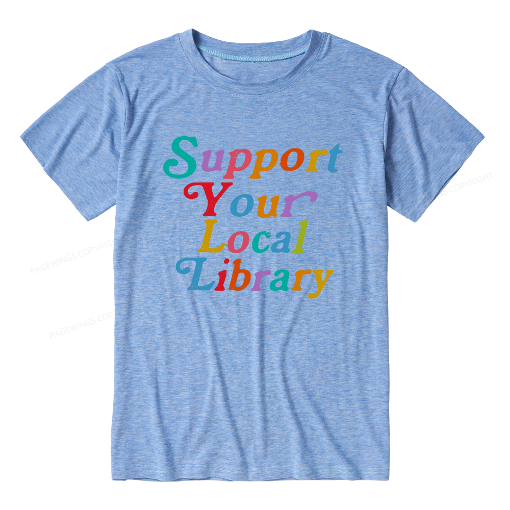 Pagewings Soft Support Your Local Library 11637 Bookish Unisex Heather T-Shirt