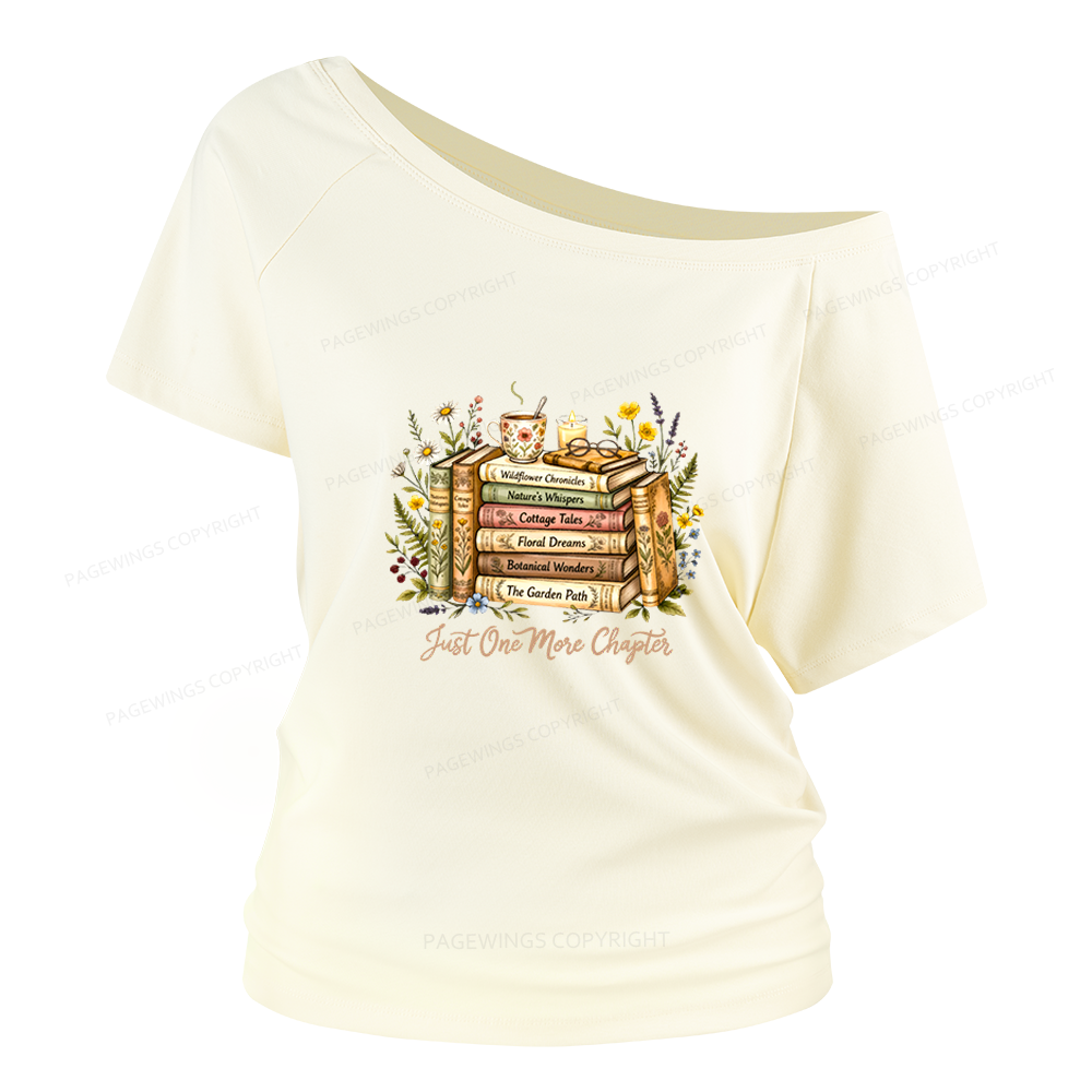 Pagewings Just One More Chapter Women Off Shoulder T-shirts