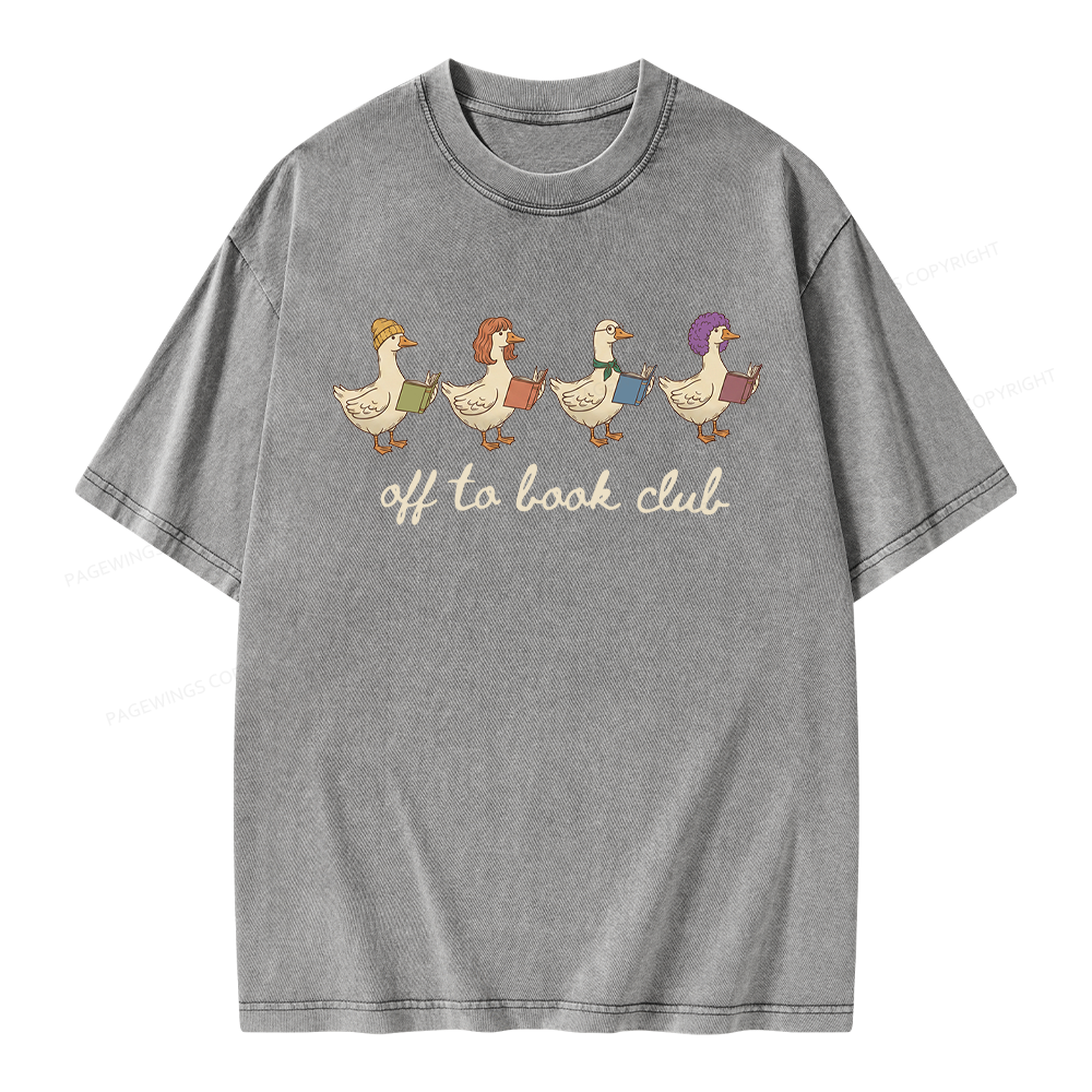 Pagewing Off To Book Club Unisex Washed T-shirt