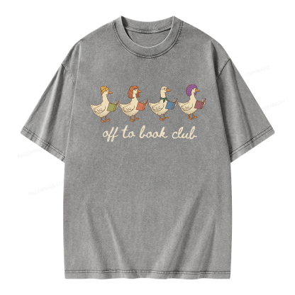 Pagewing Off To Book Club Unisex Washed T-shirt