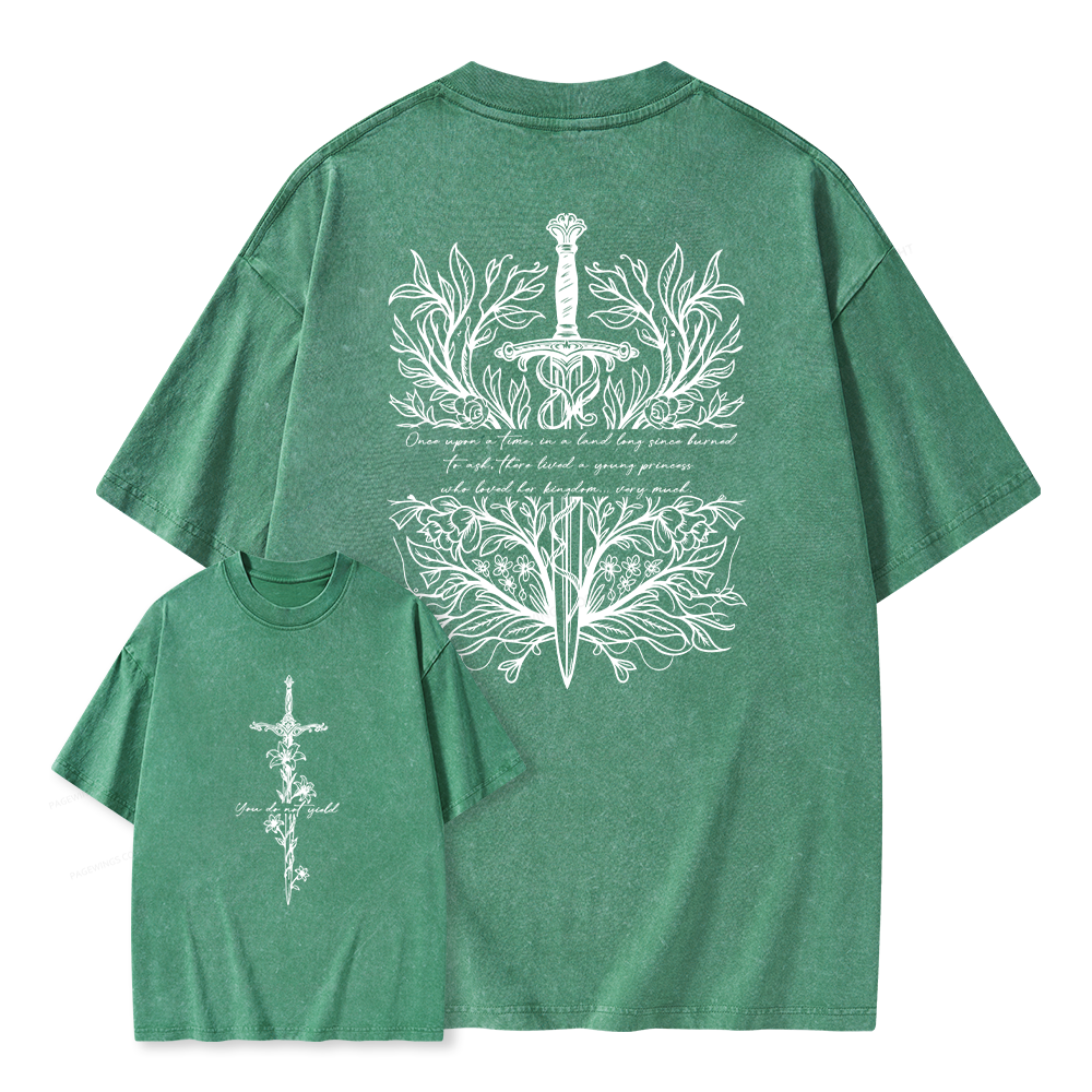 Pagewing Reading Fantasy Bookish Unisex Washed T-shirt