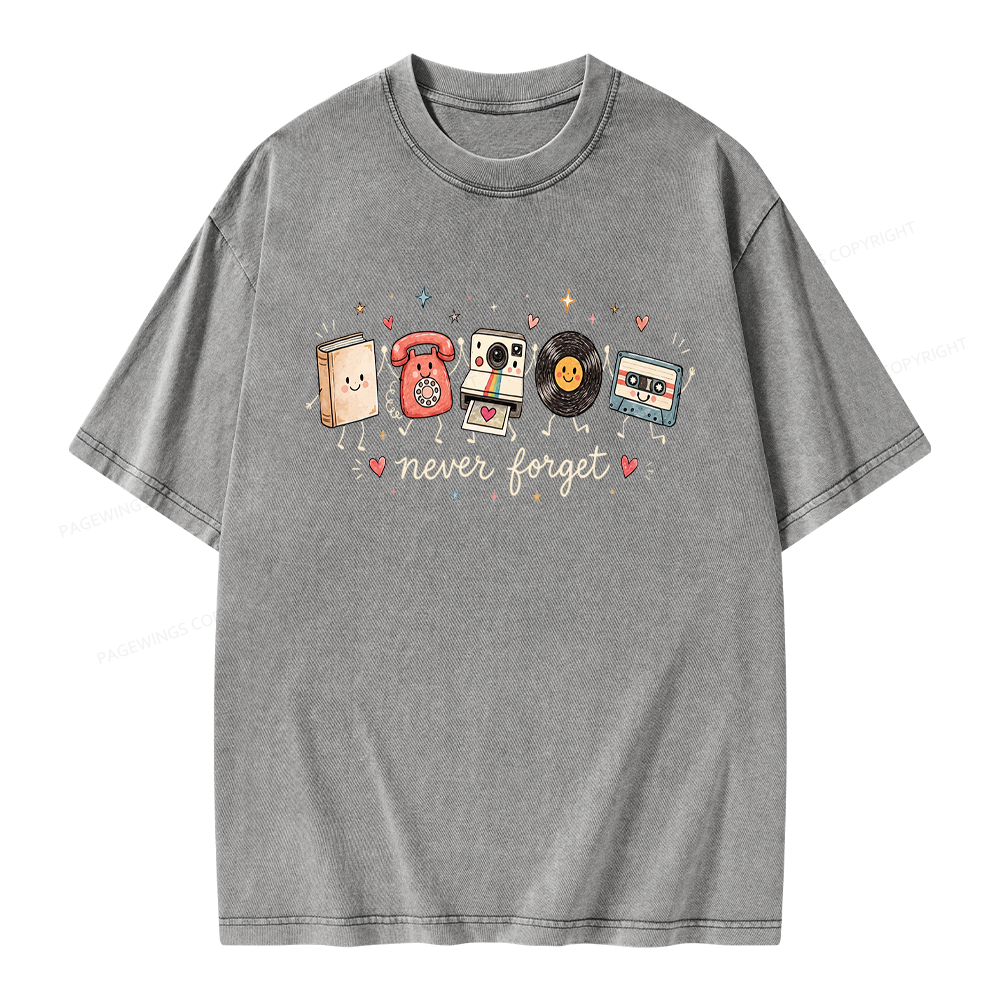 Pagewing Never Forget Unisex Washed T-shirt