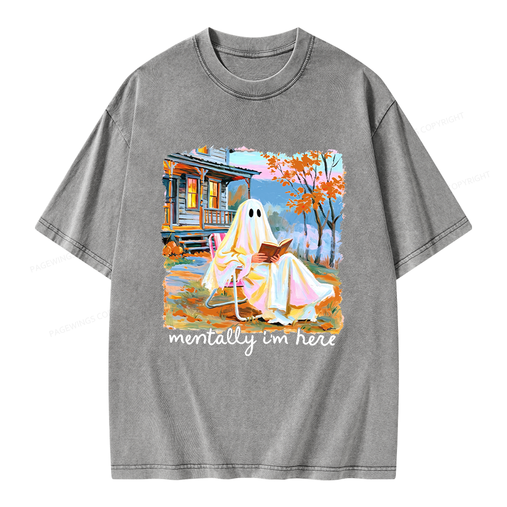 Pagewing Summerween Ghost Unisex Washed T-shirt