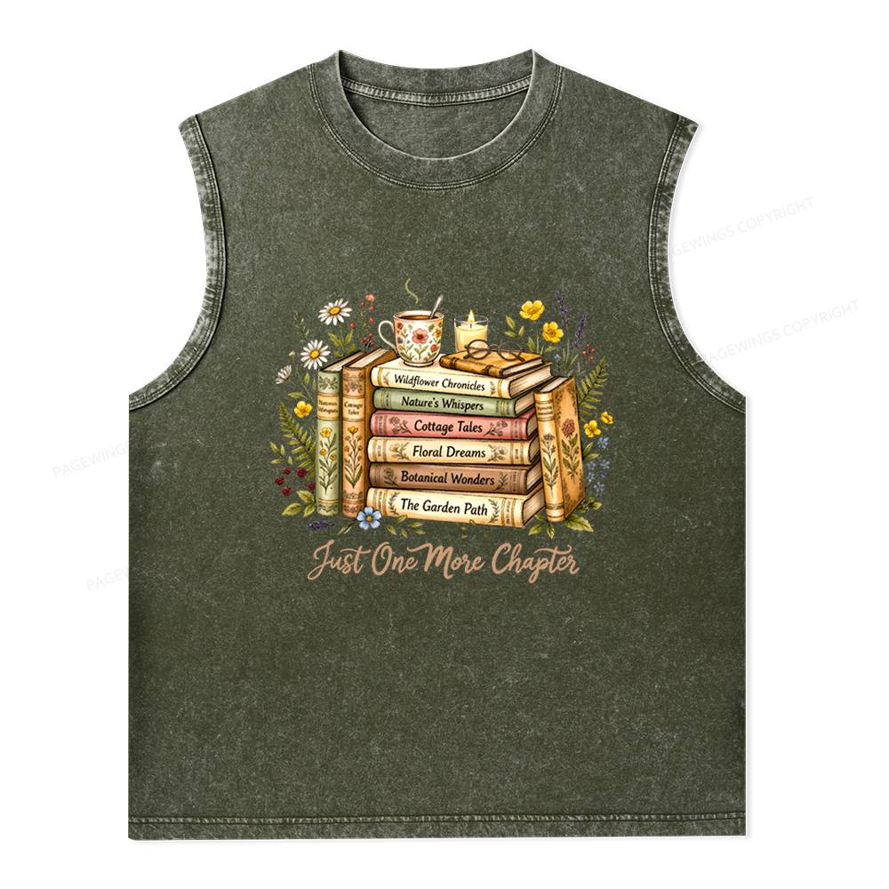 Pagewings Just One More Chapter Unisex Washed Tank Top